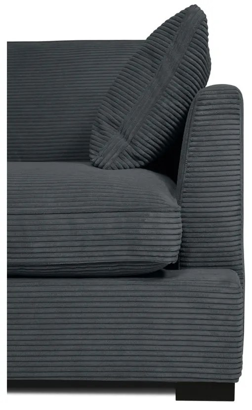 Divano in velluto a coste grigio 132 cm Mobby - Scandic