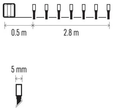 Catena LED da esterno natalizia 40xLED/3,3m IP44 bianco caldo