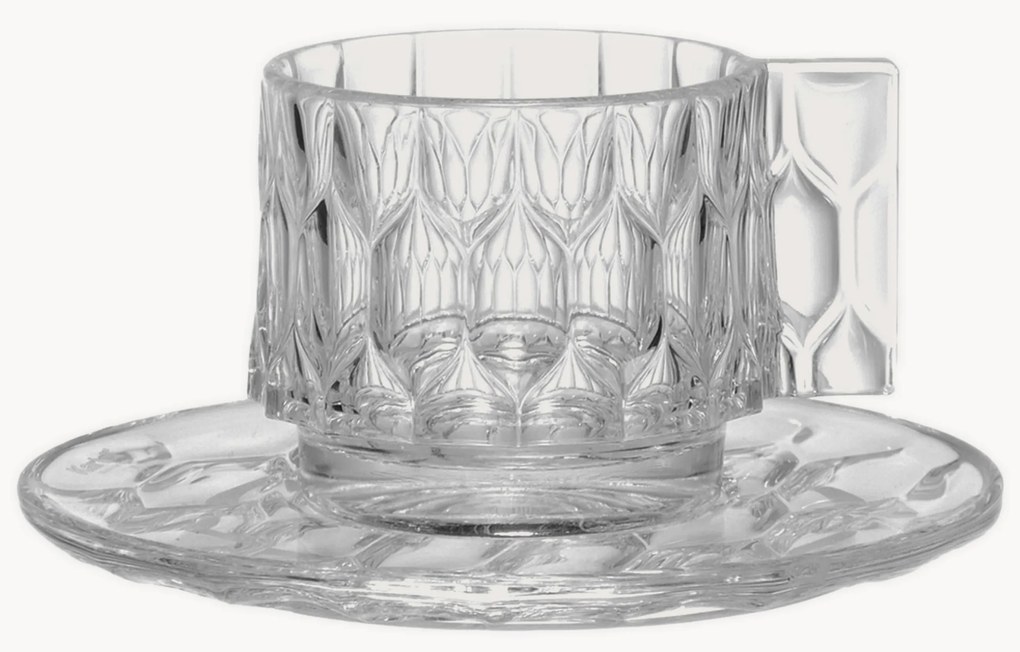 Tazzine da caffè e piattini con motivo strutturato Jellies 4 pz
