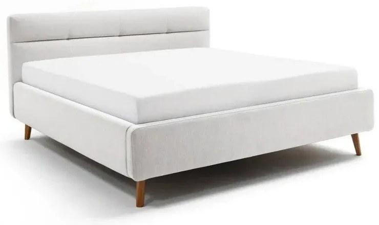 Letto matrimoniale imbottito grigio chiaro con contenitore con rete inclusa 180x200 cm Lotte – Meise Möbel