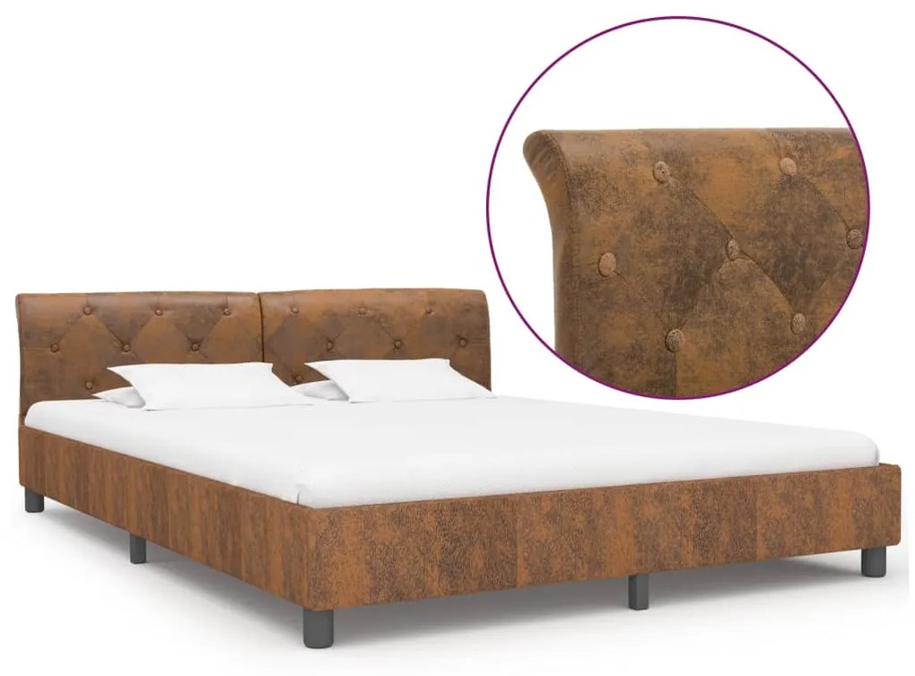 Giroletto Marrone İn Similpelle Scamosciata 160x200 Cm /