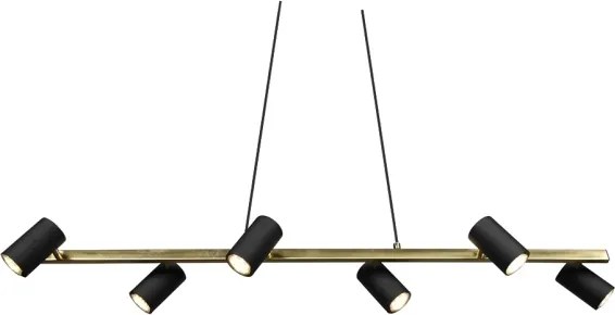 Trio - Lampadario a sospensione con cavo MARLEY 6xGU10/35W/230V nero/oro