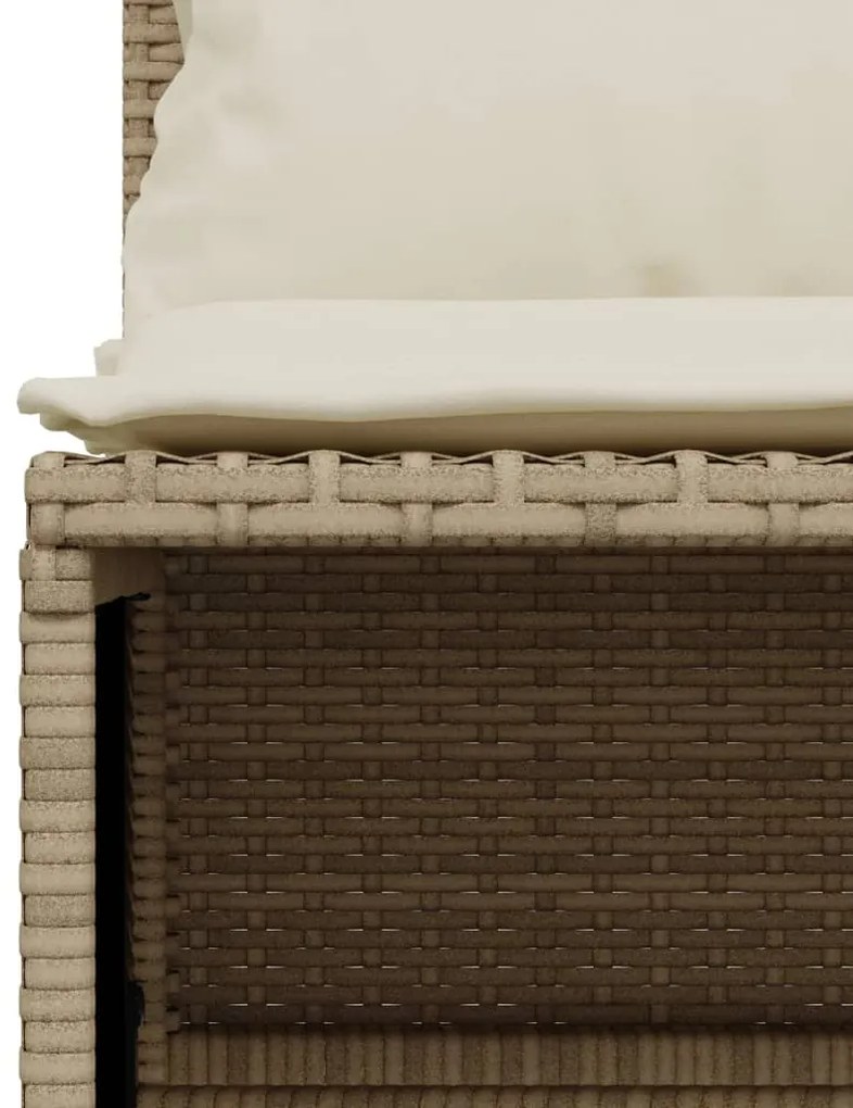 Set divano da giardino 5 pz con cuscini beige in polyrattan