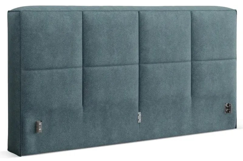 Letto matrimoniale imbottito blu con contenitore con rete inclusa 180x200 cm Simon Darren – Micadoni