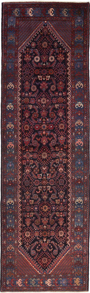 Hamedan Tappeto persiano 370x110 Blu (Iran) Annodato A Mano