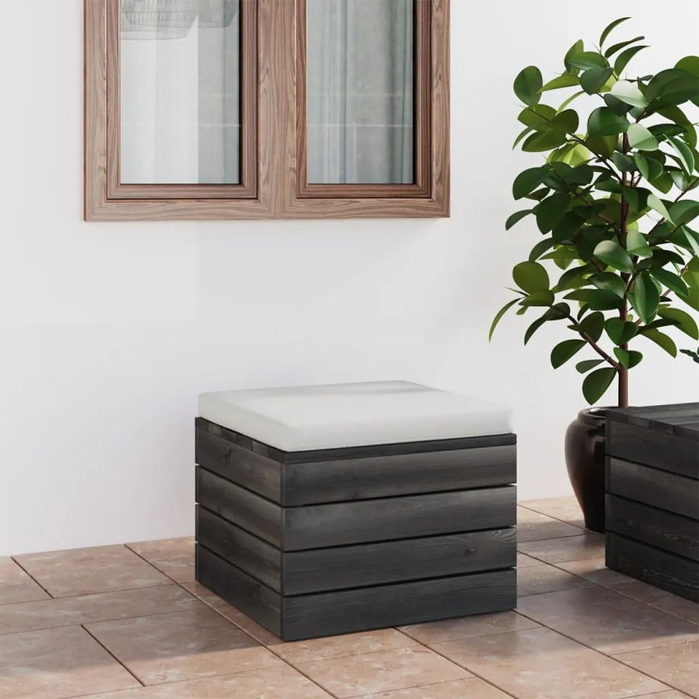 Pouf Da Giardino Su Pallet Con Cuscino İn Legno Di Pino /