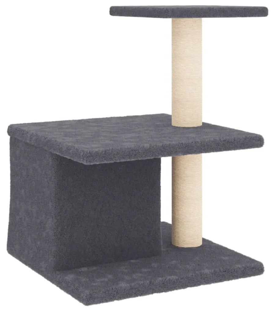 Albero per gatti con tiragraffi in sisal grigio scuro 48 cm