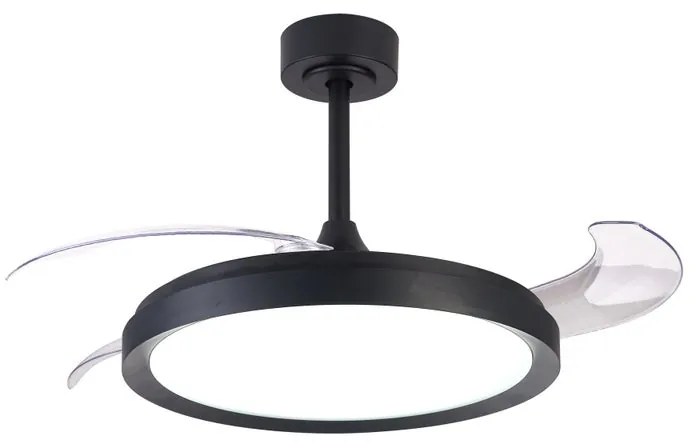 Ventilatore da soffitto Mistral nero, Ø 50 cm, CCT, dimmerabile, MANTRA IP20