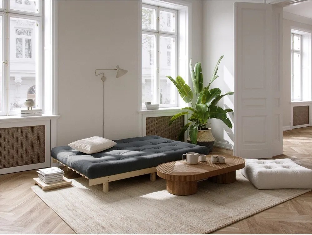 Divano in velluto a coste marrone chiaro senape 200 cm Lean - Karup Design