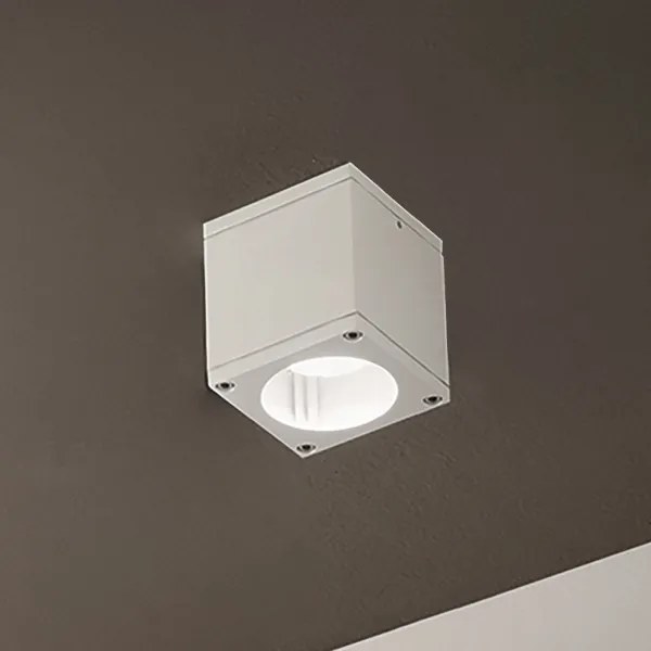 Plafoniera NEVADA 9x10 cm per esterni LED in alluminio Bianco