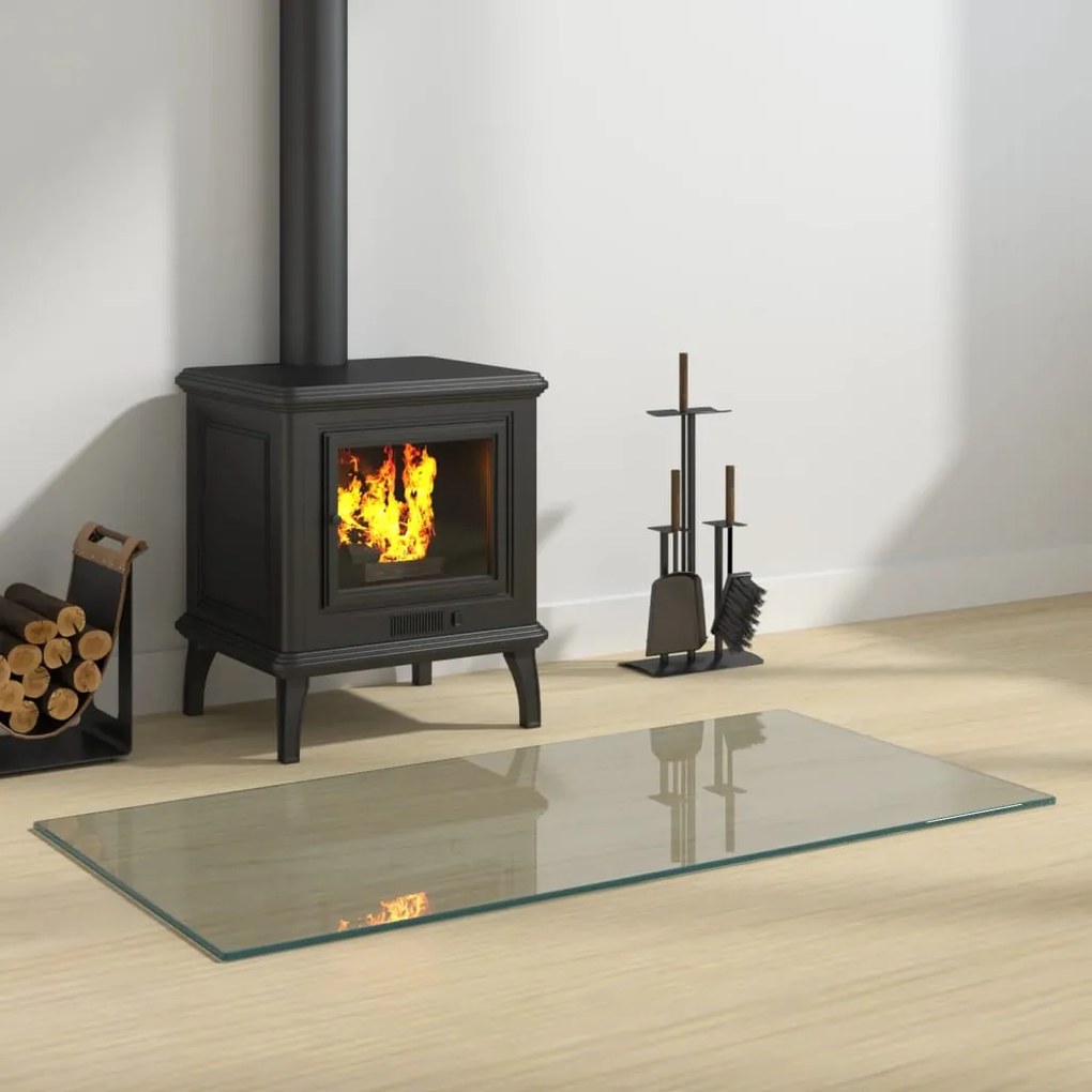 Lastra İn Vetro Per Caminetto Rettangolare 100x50 Cm /