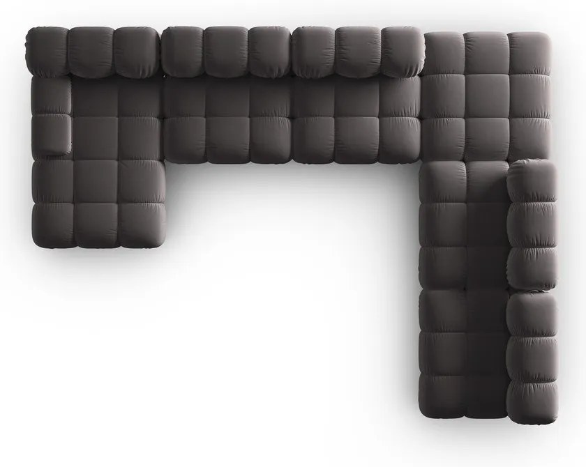 Divano in velluto grigio scuro 379 cm Bellis - Micadoni Home