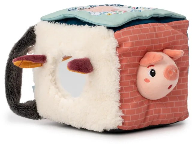 Lilliputiens - Cubo tessile per le attività - Lupo Louis