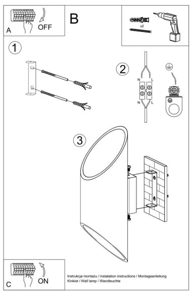 Applique PENNE 30 1xG9/40W/230V bianco