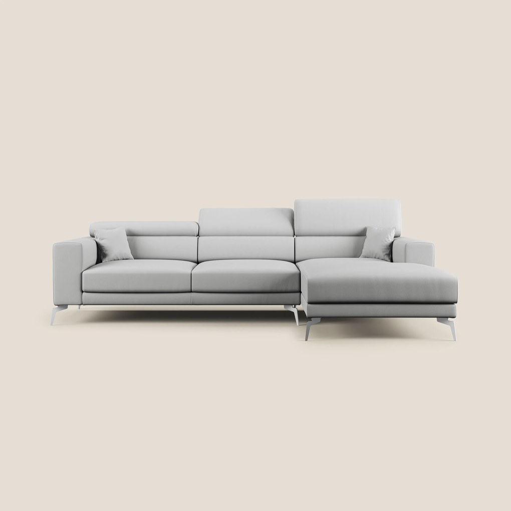 Blade Divano moderno angolare con poggiatesta reclinabili in Ecopelle T04