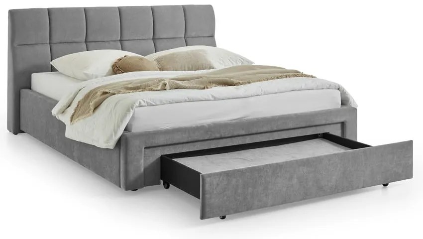 Letto matrimoniale imbottito grigio rete non inclusa 180x200 cm Canyon – Meise Möbel