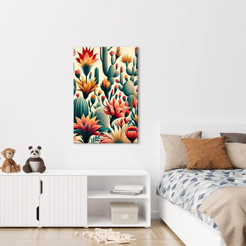 Quadro su tela – Cactus e fiori esotici