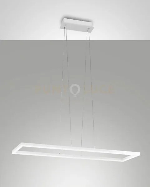 Bard sospensione bianca l.92x32cm a led 3000k - 52w - 5180 lm dimme...