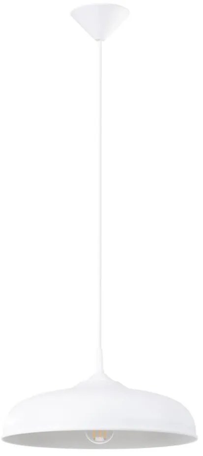 Sollux SL.1329 - Lampadario a sospensione con filo GINA 1xE27/15W/230V diametro 38 cm bianco