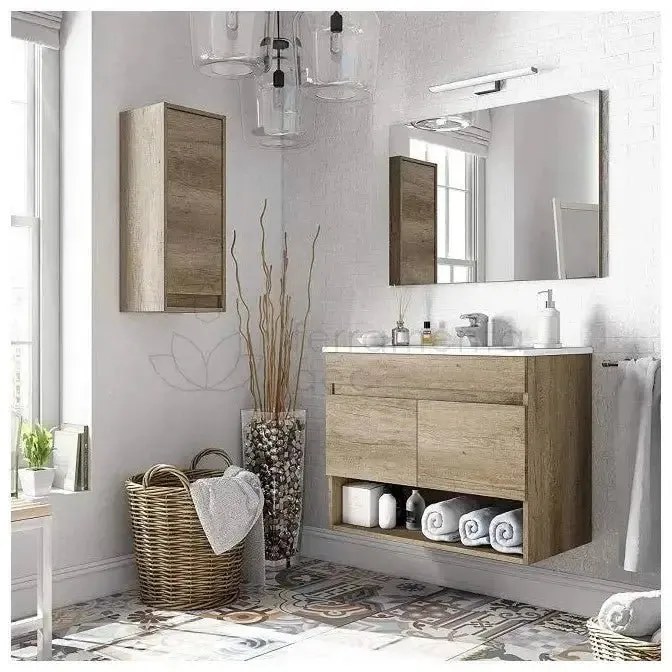 Mobile bagno cm 80 sospeso rovere nordico