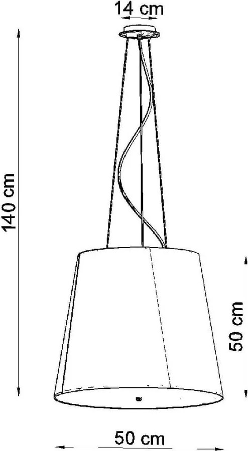 Lampada a sospensione nera con paralume in vetro ø 50 cm Tresco - Sollux