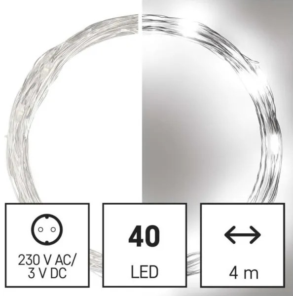 Catena luminosa da esterno a LED 40 LED, 9 m, IP44, bianco freddo