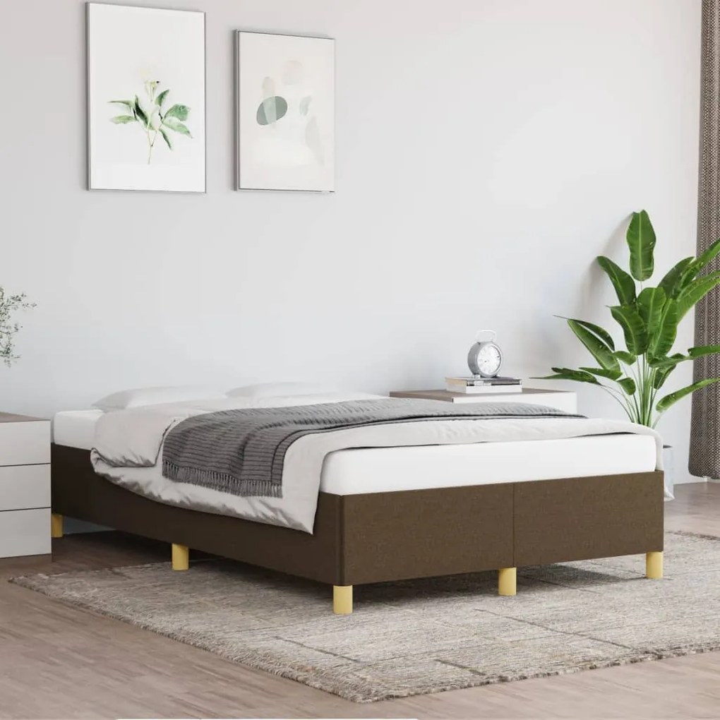 Giroletto Senza Materasso Marrone Scuro 120x200 Cm Tessuto /