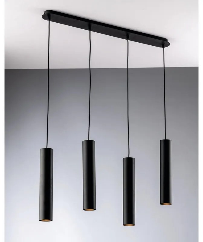 Lampadario Glamour Fluke nero 4x GU10 LUCE AMBIENTE DESIGN