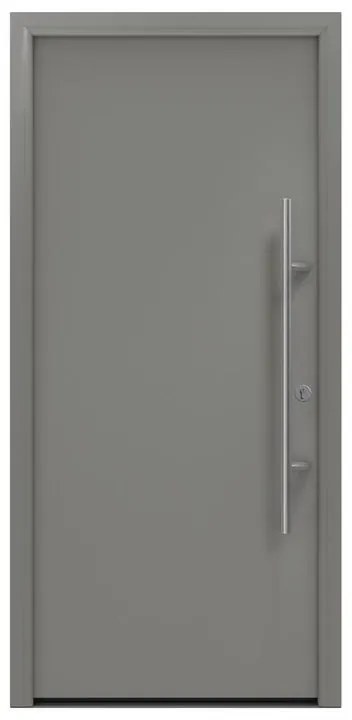 Portoncino d'ingresso HORMANN Iso Pro Secur 010 L 80 x H 210 cm in acciaio grigio, apertura tirare a destra
