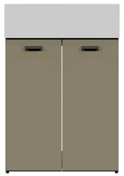 Mobile da bagno sotto lavabo COLAVENE Nobu beige opaco L 59 x H 71 x P 49 cm 2 ante, lavabo non incluso