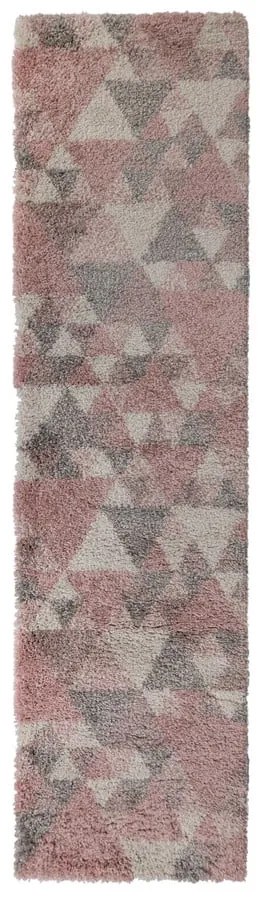 Tappeto rosa/grigio 60x230 cm Nuru - Flair Rugs