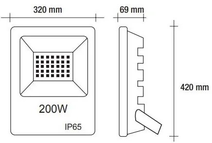 Vivida floodled 200w 4000k ip65 420*320*69mm