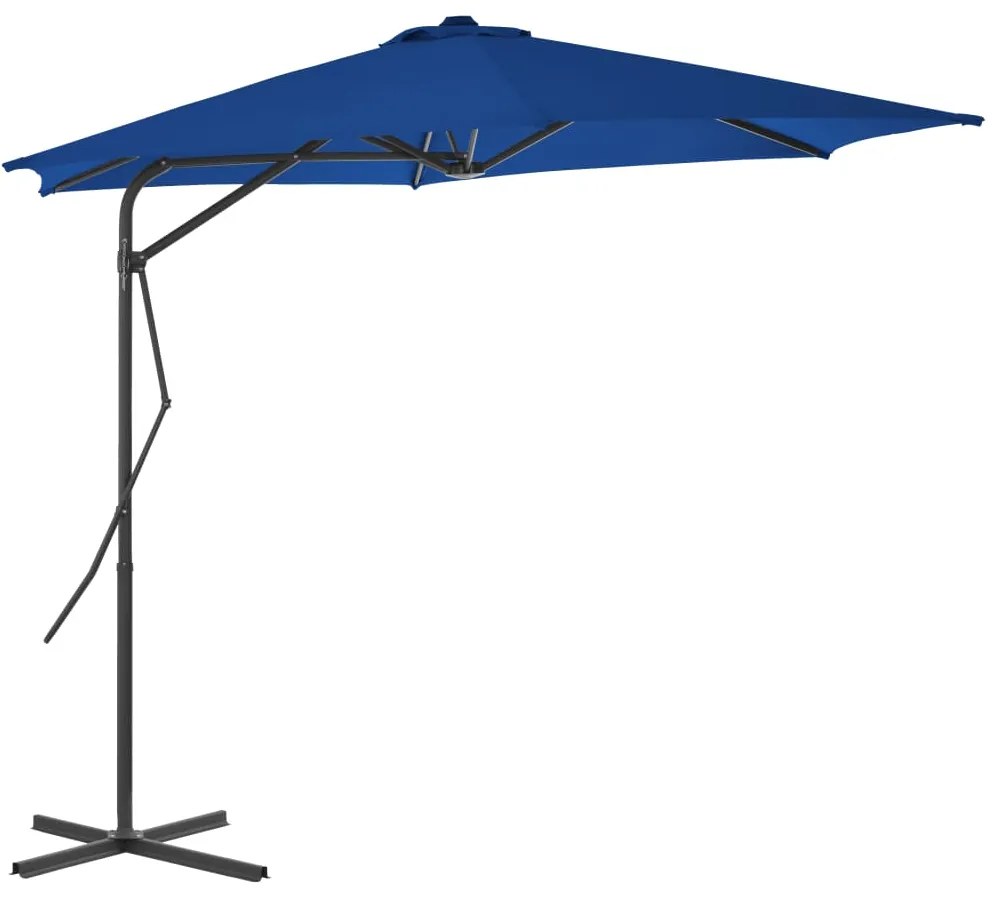 Ombrellone Da Giardino Con Palo İn Acciaio Blu 300x230 Cm /