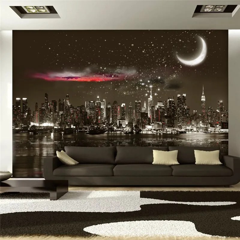 Fotomurale  Starry Night Over NY  Colore Nero, Dimensioni e Misure 200x140