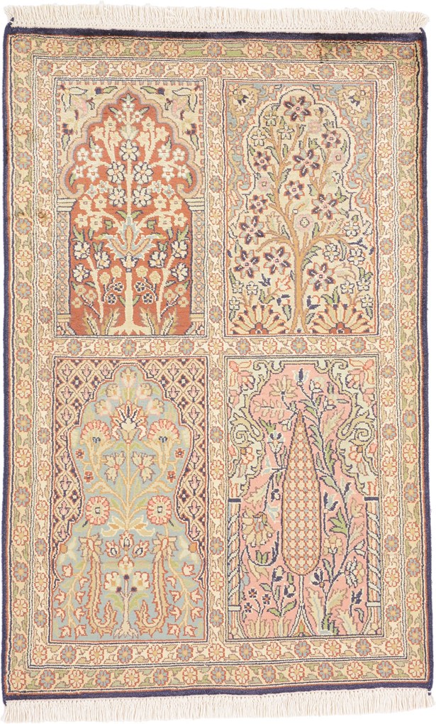 Cashmere Silk Tappeto 100 x 60 (Indian) Annodato A Mano