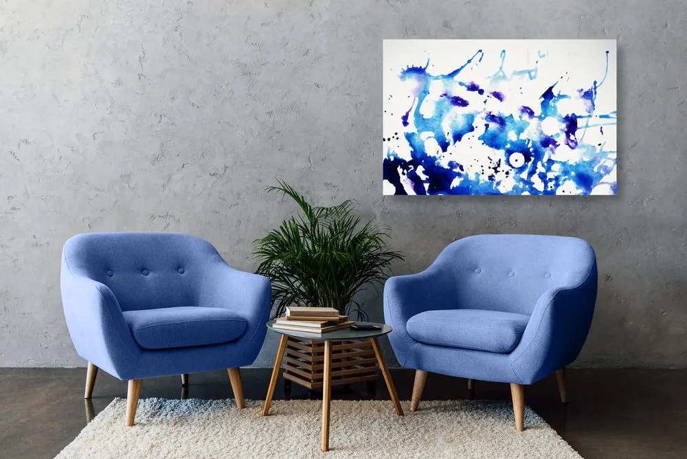 Quadro su tela – Acquerello blu in stile astratto