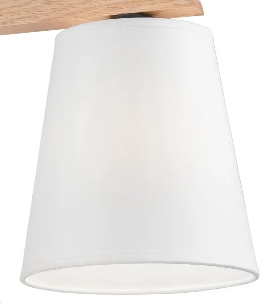 Lampadario fisso ANDREA 3×E27/60W/230V Quercia/bianco