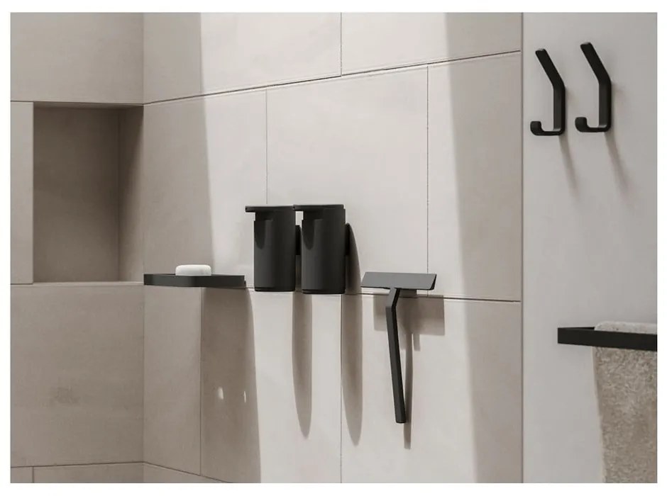 Dispenser di sapone in metallo nero da parete 200 ml Rim - Zone