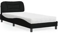 Letto con Materasso Nero 80x200 cm in Tessuto 3208494