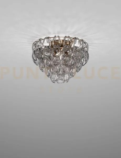 Giogali lampadadario a soffitto 50 cristallo fume' e bronzo opaco 4...