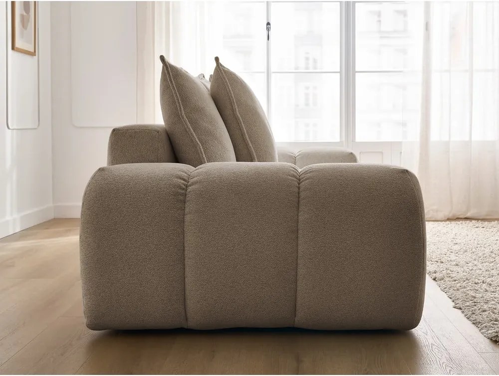 Divano grigio tortora con rivestimento in ciniglia 278 cm Everest – Bobochic Paris