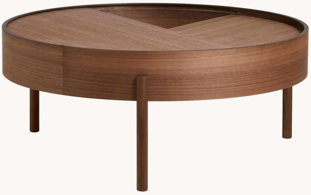 Tavolino rotondo da salotto in legno con vano contenitore Arc