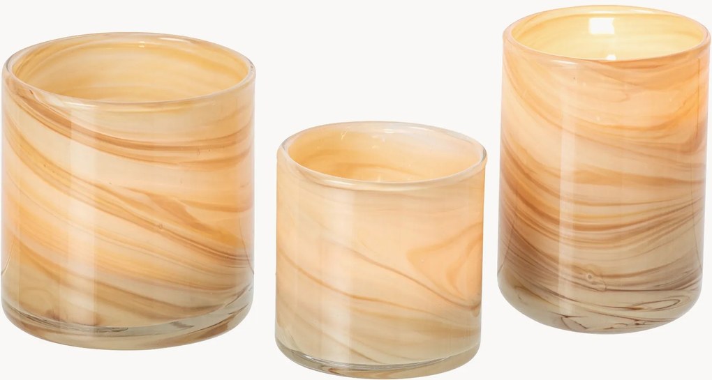 Set di 3 portalumini in vetro Windli