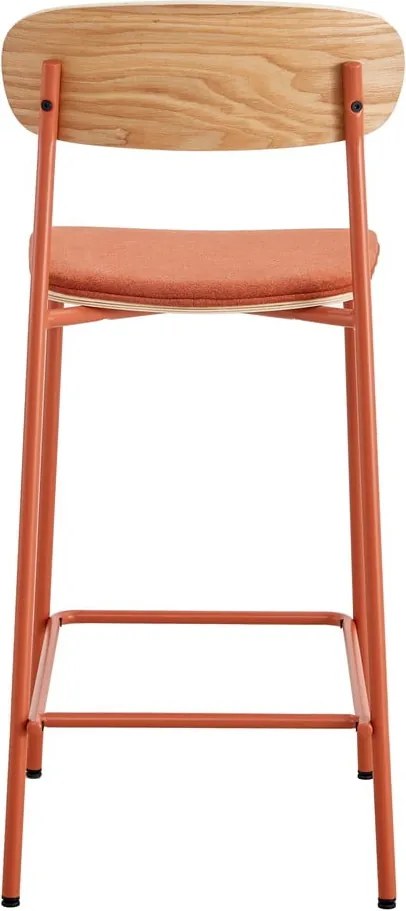 Set di 2 sgabelli da bar in colore rosso e naturale (altezza seduta 66 cm) Adriana - Marckeric