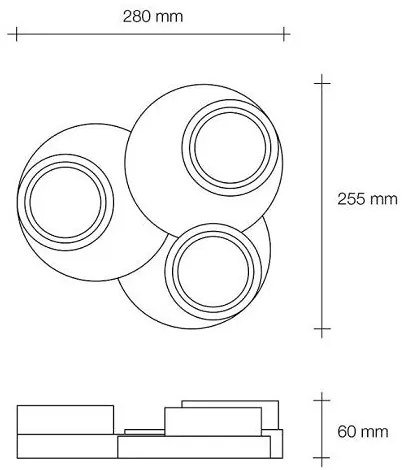 DEMETRA Soffitto 3 Luci Sforzin Lampade in gesso