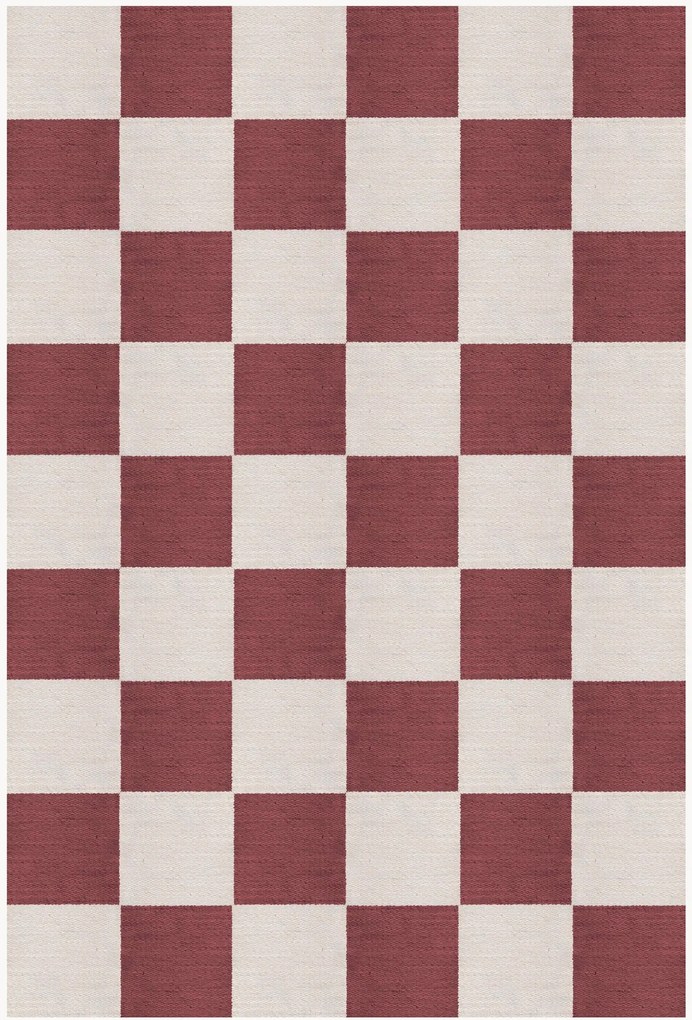 Tappeto in iuta a pelo corto tessuto a mano Chess Flatweave