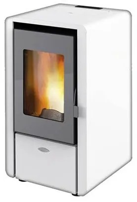 Stufa a pellet ad aria 6.15 kW King 60 bianco per ambienti fino a 55 mq