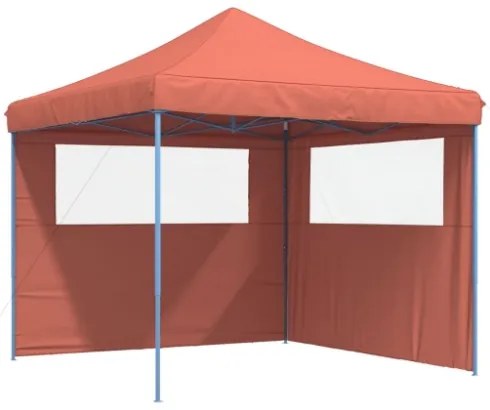 Tendone per Feste Pieghevole Pop-Up con 2 Pareti Terracotta