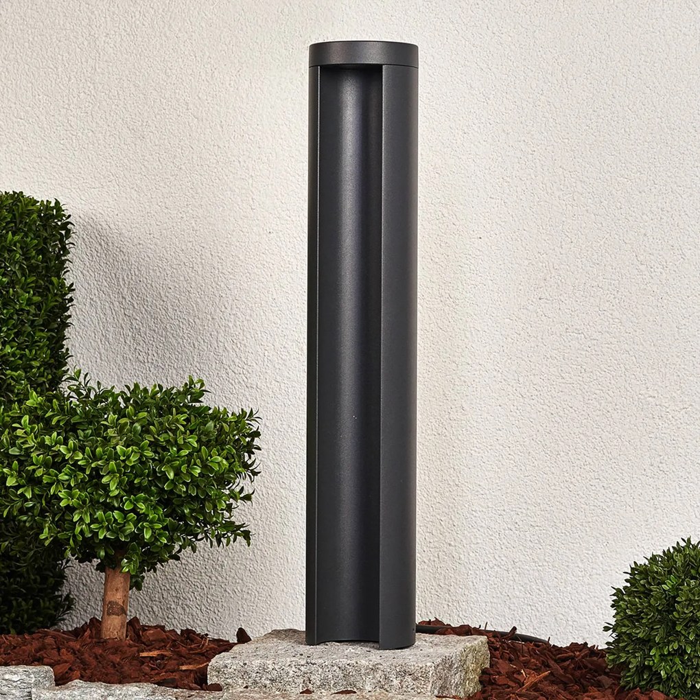 Lampioncino da giardino JARON Lucande, Alluminio / Grigio / Zincato, Alluminio, Moderno, Lampada LED da esterni