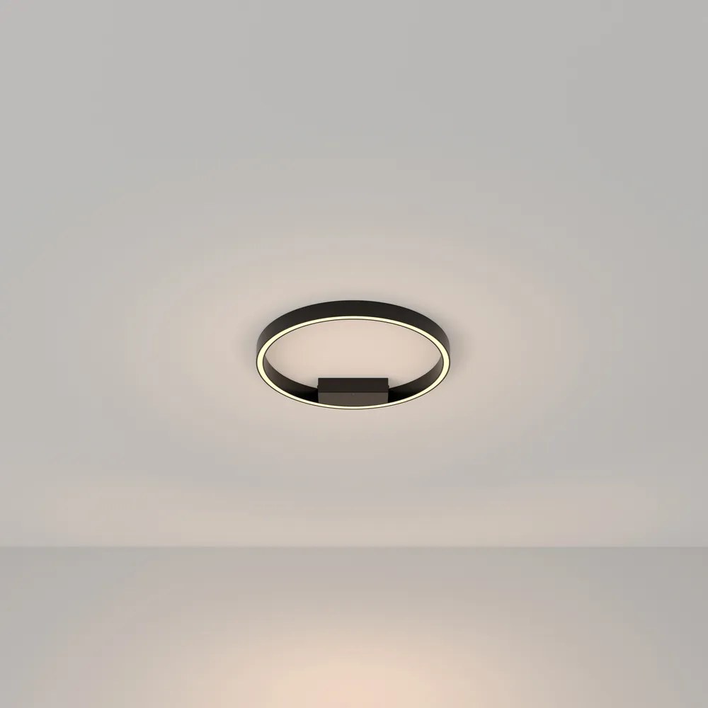 Lampadario A Sospensione Moderno Rim Alluminio Nero 2 Luci Led 25W